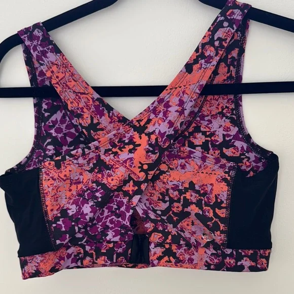 GAIAM Purple and Orange Sports Bra with Strappy Back - Picture 3 of 6